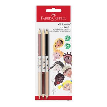 Faber-Castell Set of Grip colored pencils, Children of the world edition 3 pcs. The Stationers